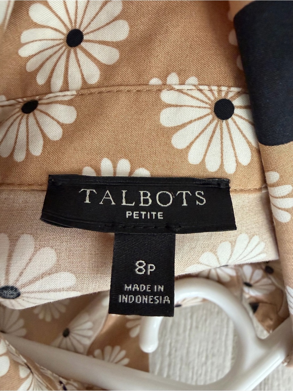 Talbots Petite Women’s Shirt Dress | Size 8P | Camel/Black/White | Cotton - Picture 15 of 15
